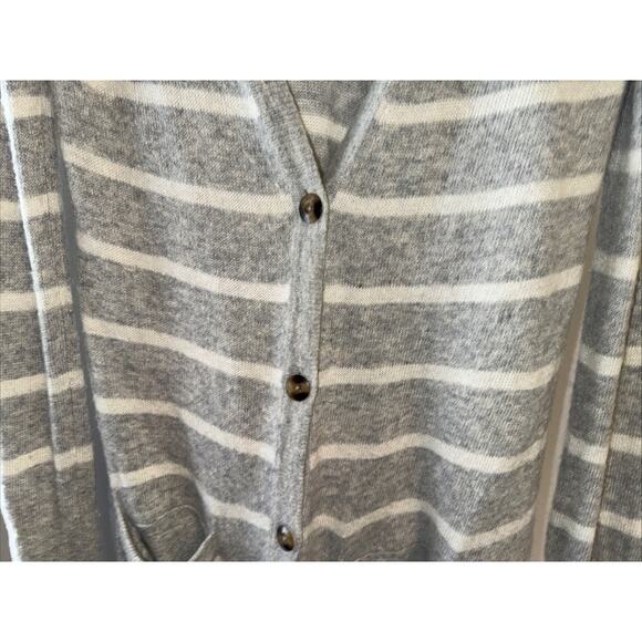 Abercrombie And Fitch Y2K Gray Striped Long Button Cardigan Size L - Picture 4 of 13